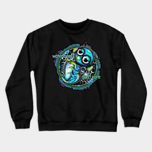 Waterbear don't care Blue Crewneck Sweatshirt